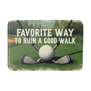 Cute Golfing Humor Bathroom Decor for Fans Bath Mat