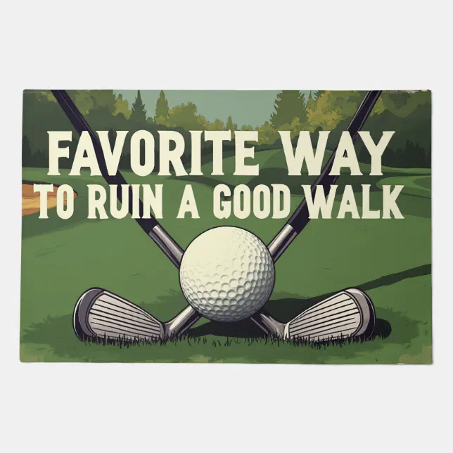 Cute Golfing Humor Decor for Fans Doormat
