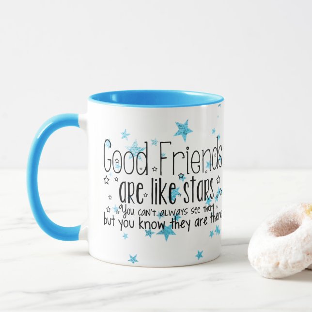 Cute good Friends are like stars mug (With Donut)