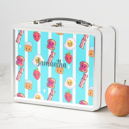 Cute Good Morning Delicious  Breakfast Metal Lunch Box