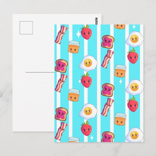 Cute Good Morning Delicious Breakfast  Postcard (Front/Back)