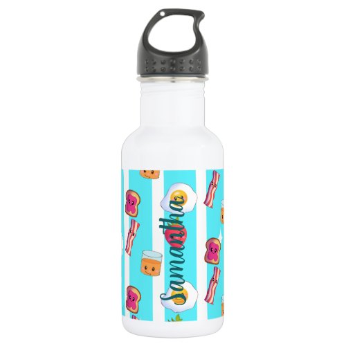 Cute Good Morning Delicious Breakfast  Stainless Steel Water Bottle