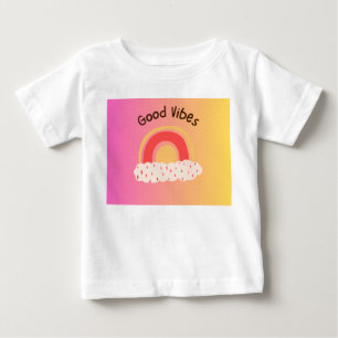 Cute "Good Vibes" Rainbow Baby T-Shirt