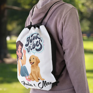 Cute “Good Vibes” Team Personalized Backpack