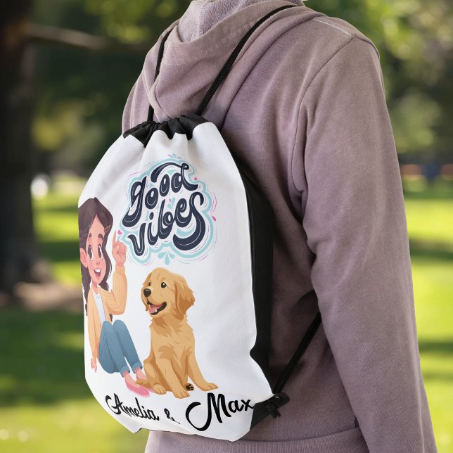 Cute “Good Vibes” Team Personalized Backpack (Creator Uploaded)