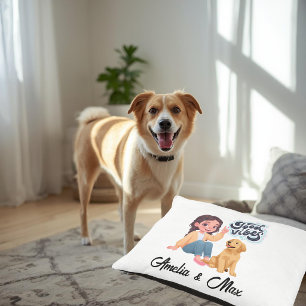 Cute “Good Vibes” Team Personalized Dog Bed