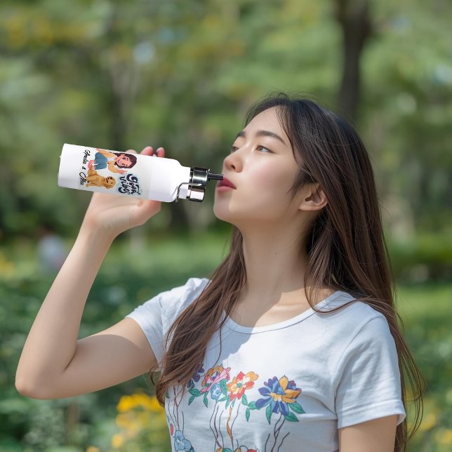 Cute “Good Vibes” Team Personalized Water Bottle (Creator Uploaded)