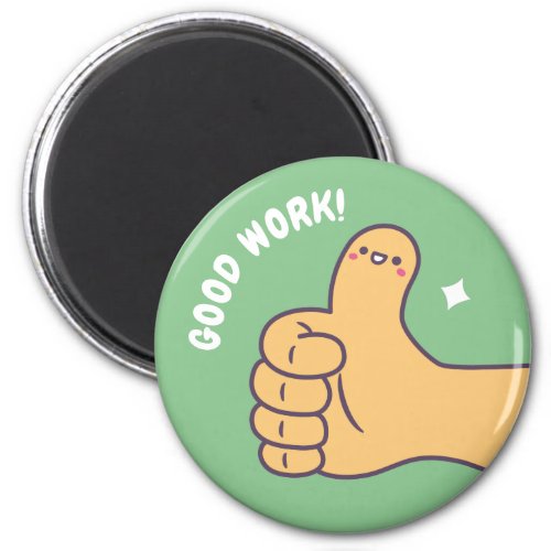 Cute Good Work Thumbs Up Doodle Magnet