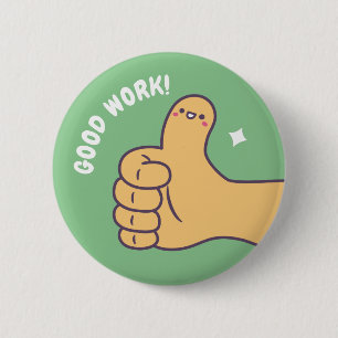 Cute Good Work Thumbs Up Hand Button