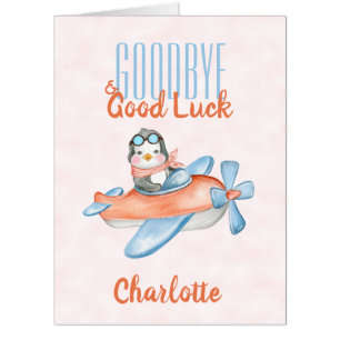Cute Goodbye and Good Luck Watercolor Big Card