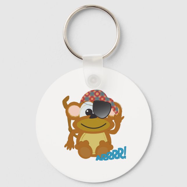 Cute Goofkins monkey pirate Keychain (Front)