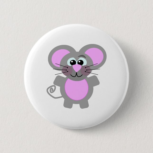 Cute Goofkins mouse Pinback Button (Front)