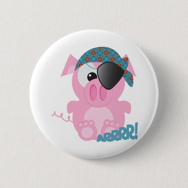 Cute Goofkins piggy pirate Button (Front)