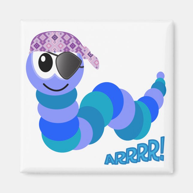 Cute Goofkins pirate caterpillar Magnet (Front)