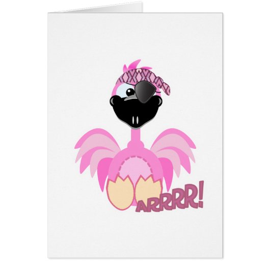 Cute Goofkins pirate flamingo Cards (Front)