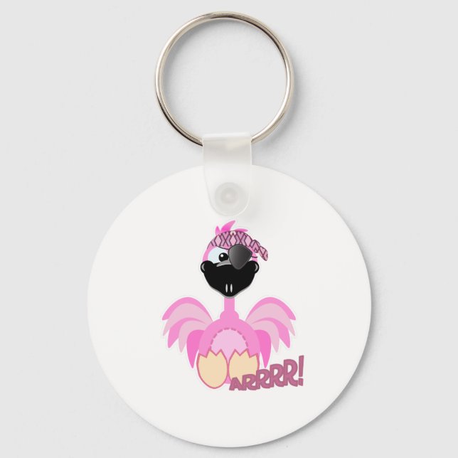 Cute Goofkins pirate flamingo Keychain (Front)