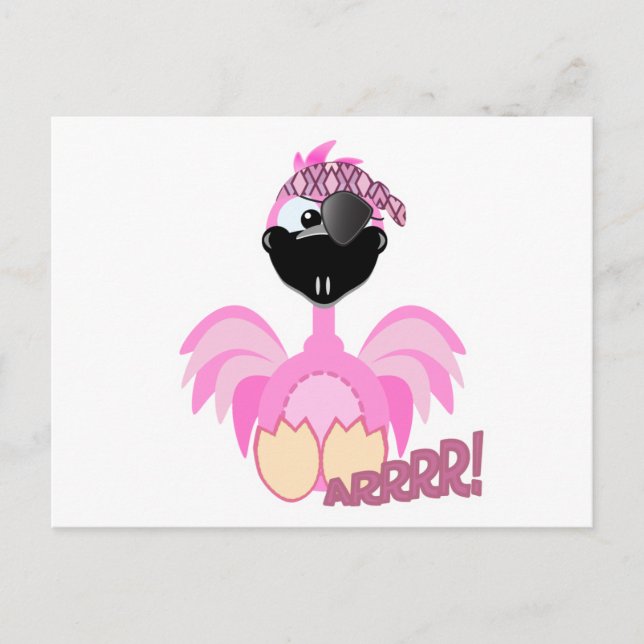 Cute Goofkins pirate flamingo Postcard (Front)