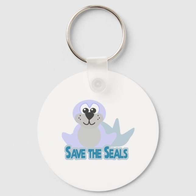 Cute Goofkins save the seals Keychain (Front)