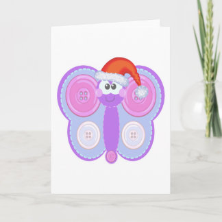 Cute Goofkins Xmas butterfly santa Holiday Card