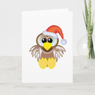 Cute Goofkins Xmas owl santa Holiday Card