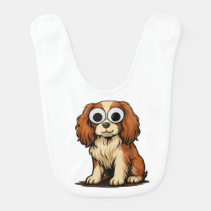 Cute Googly-Eye Puppy Illustration Baby Bib