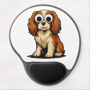 Cute Googly-Eye Puppy Illustration Gel Mouse Pad