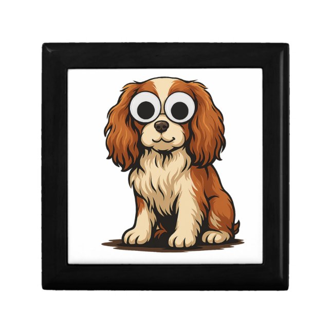 Cute Googly-Eye Puppy Illustration Gift Box (Front)