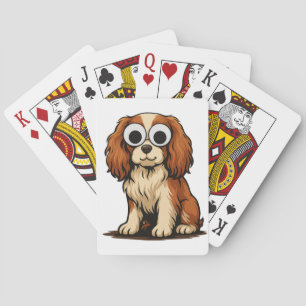 Cute Googly-Eye Puppy Illustration Poker Cards