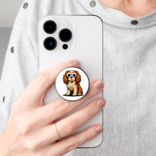 Cute Googly-Eye Puppy Illustration PopSocket