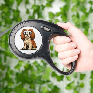 Cute Googly-Eye Puppy Illustration Retractable Pet Leash