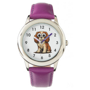 Cute Googly-Eye Puppy Illustration Watch