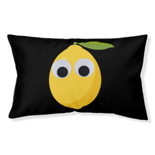Cute Googly Eyes Lemon Character Dog Bed