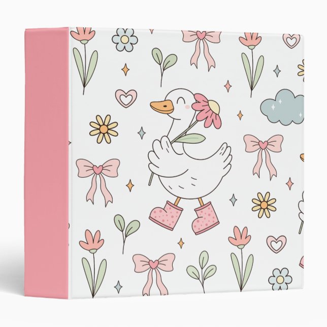 Cute Goose 3 Ring Binder (Front/Spine)