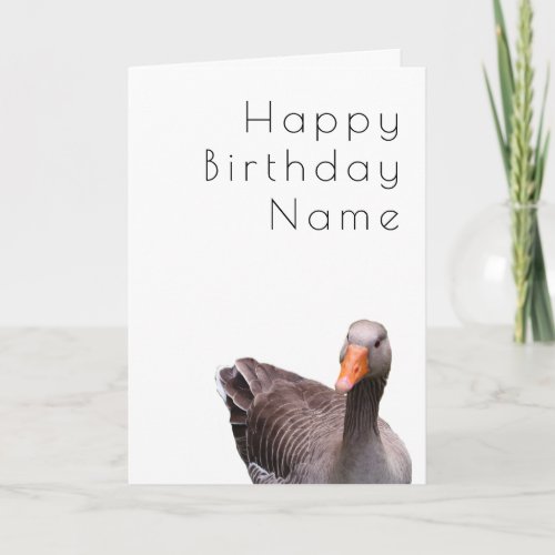 Cute Goose Art Deco Birthday Card