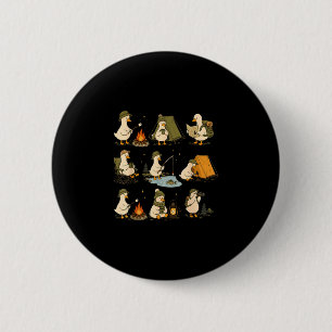 Cute goose camping funny outdoor lovers camping button