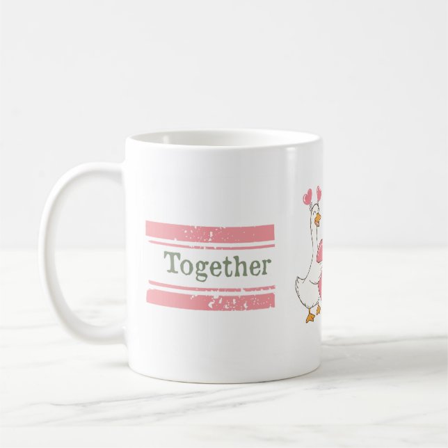 Cute Goose Couple Mug Together Forever Gift (Left)