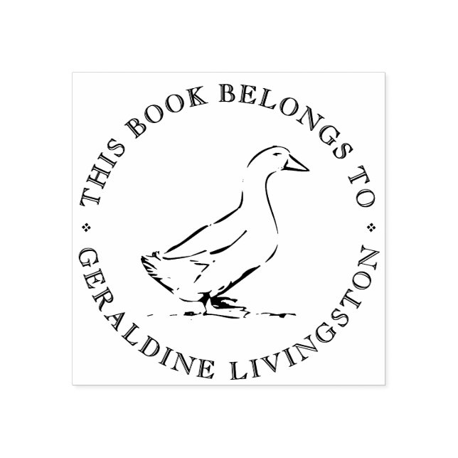 Cute Goose Custom Book Stamp This Book Belongs to  (Imprint)