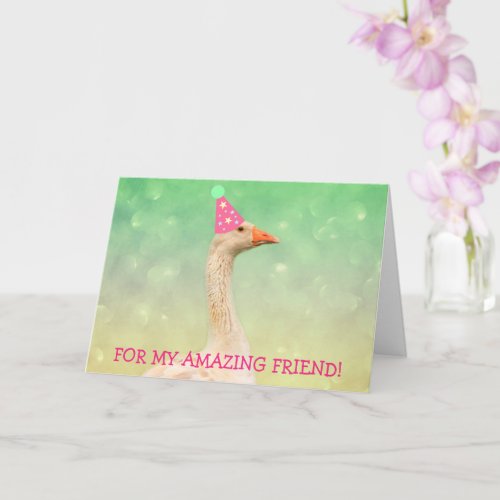 Cute Goose For Friend Birthday Card
