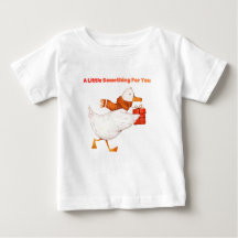 Cute Goose Holding Gift Baby T-Shirt
