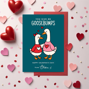 Cute Goose Kids Classroom Valentines Day Note Card