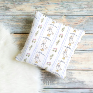 Cute Goose Ribbon Pattern Throw Pillow