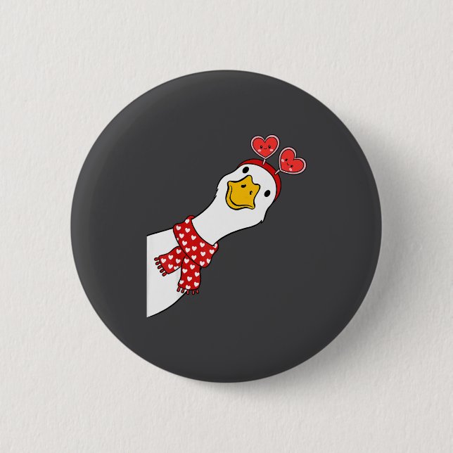 Cute Goose Xoxo Be Mine Happy Valentine's Day Wome Button (Front)