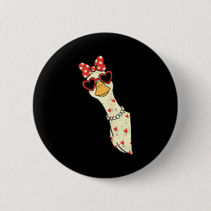 Cute Goose Xoxo Be Mine Happy Valentine's Day Wome Button