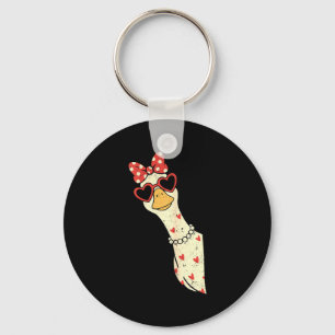 Cute Goose Xoxo Be Mine Happy Valentine's Day Wome Keychain