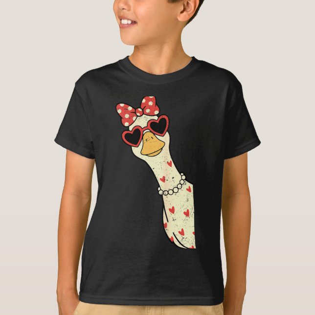 Cute Goose Xoxo Be Mine Happy Valentine's Day Wome T-Shirt (Front)