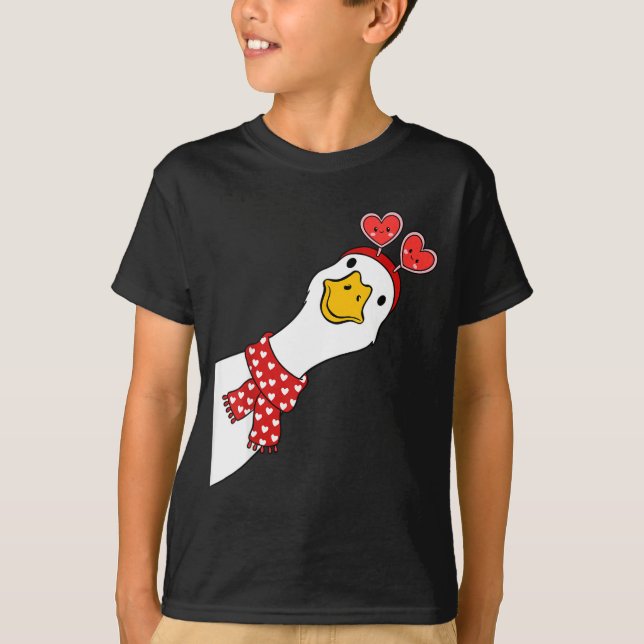 Cute Goose Xoxo Be Mine Happy Valentine's Day Wome T-Shirt (Front)
