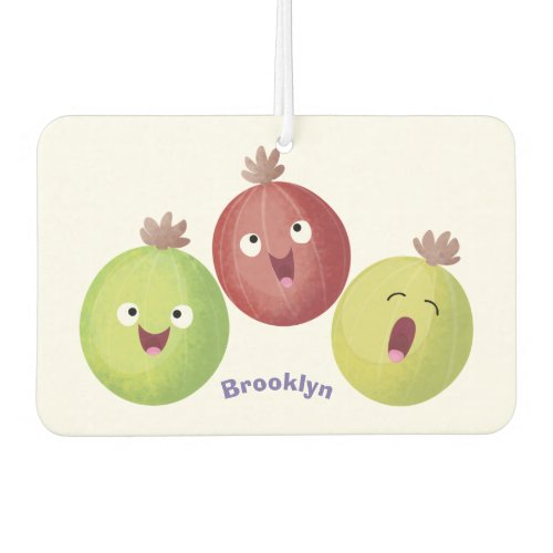 Cute gooseberry trio singing cartoon air freshener