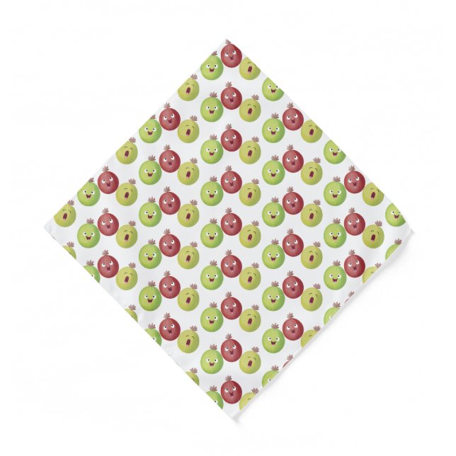 Cute gooseberry trio singing cartoon bandana (Front)