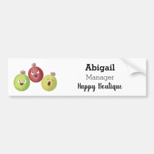 Cute gooseberry trio singing cartoon bumper sticker