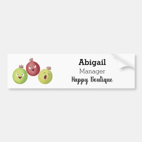 Cute gooseberry trio singing cartoon bumper sticker